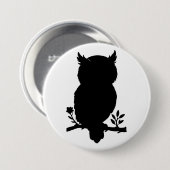 Eule - Scherenschnitt Ronde Button 7,6 Cm (Voorkant /achterkant)