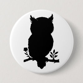 Eule - Scherenschnitt Ronde Button 7,6 Cm