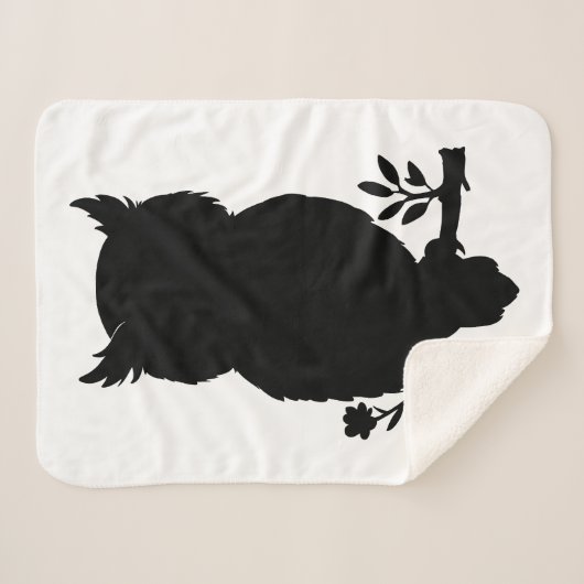 Eule - Scherenschnitt Sherpa Deken (Voorkant (horizontaal))