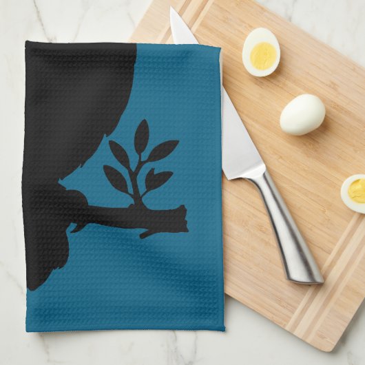 Eule - Scherenschnitt Theedoek (Quarter Fold)