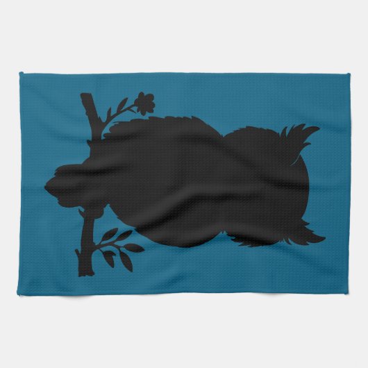 Eule - Scherenschnitt Theedoek (Horizontaal)