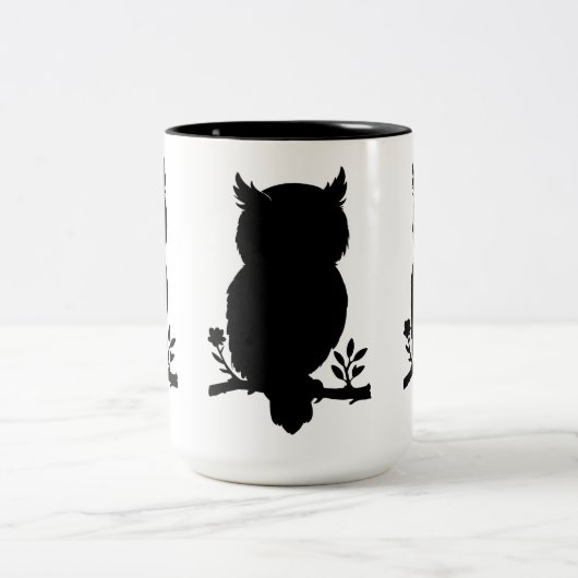 Eule - Scherenschnitt Tweekleurige Koffiemok (Center)