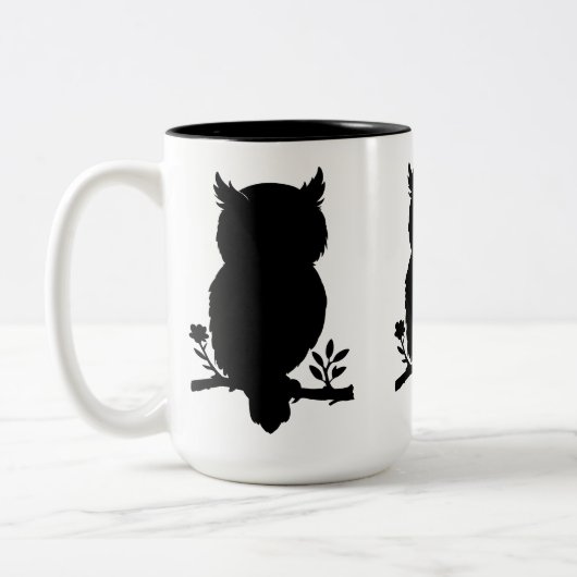 Eule - Scherenschnitt Tweekleurige Koffiemok (Links)
