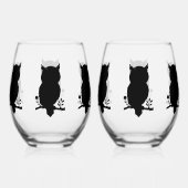 Eule - Scherenschnitt Wijnglas Zonder Voet (Achterkant)