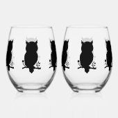 Eule - Scherenschnitt Wijnglas Zonder Voet (Voorkant)