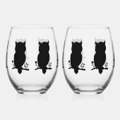 Eule - Scherenschnitt Wijnglas Zonder Voet (Links)