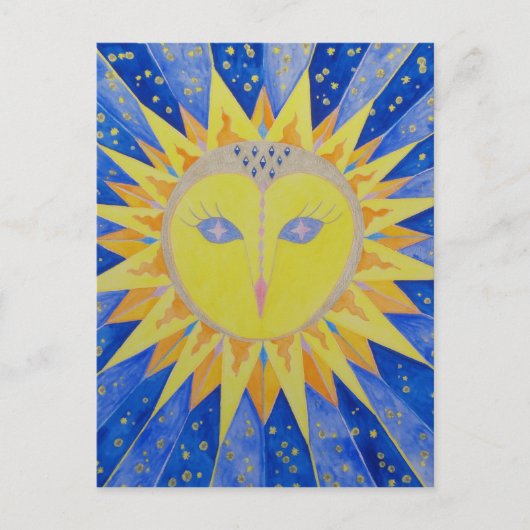 Eule Sun Owl Briefkaart (Voorkant)