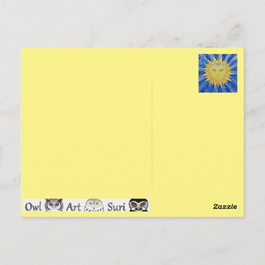 Eule Sunowl Briefkaart (Achterkant)