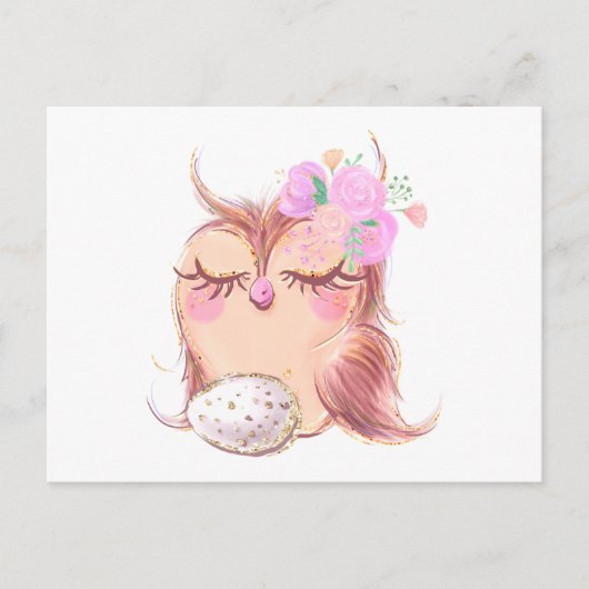 Eule Uhu Eier owl egg Briefkaart (Voorkant)