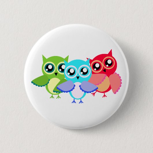 Eulen owls ronde button 5,7 cm (Voorkant)