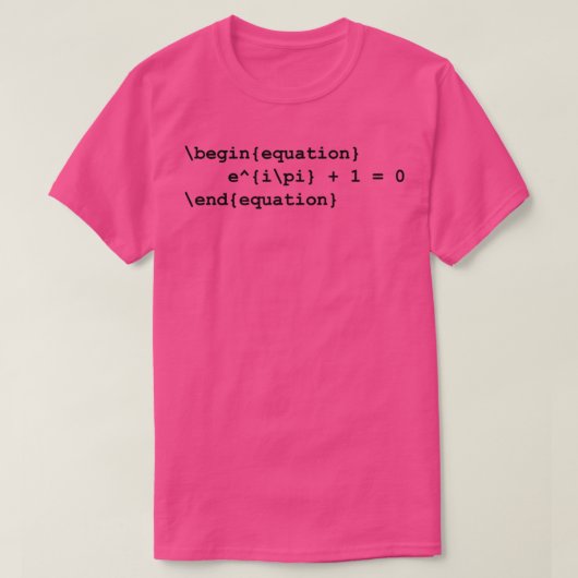 Euler Identity LaTeX code T-shirt (Design voorkant)
