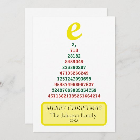 Euler kerstboom feestdagenkaart (Voorkant / Achterkant)