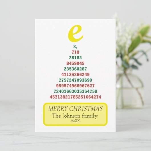 Euler kerstboom feestdagenkaart (Staand voorkant)