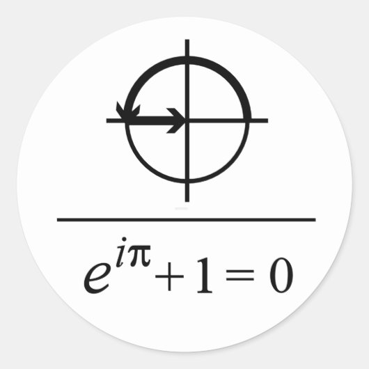 Euler's Identity Ronde Sticker (Voorkant)