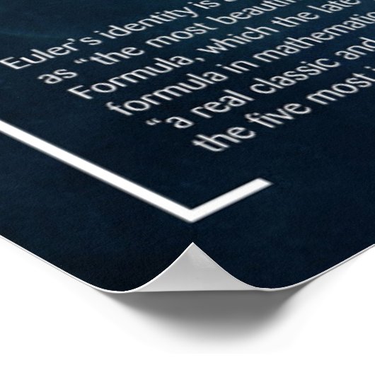 Euler's Identity - Wiskunde Poster (Hoek)