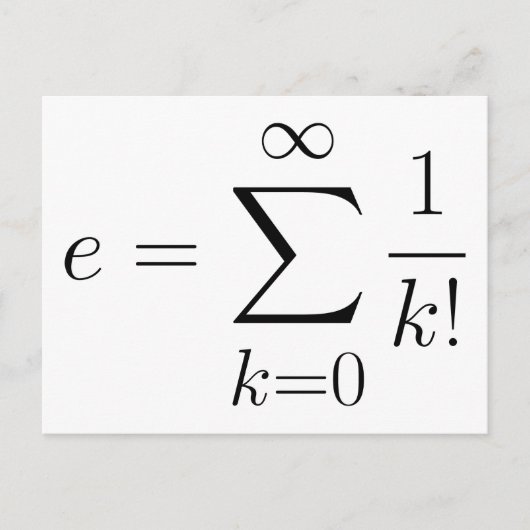 Euler's nummerreeks briefkaart (Voorkant)