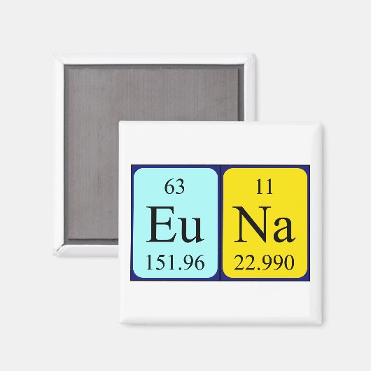 Euna periodieke table name magnet (Voorkant / Achterkant)