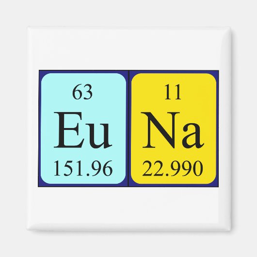 Euna periodieke table name magnet (Voorkant)