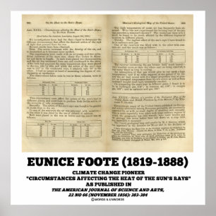 Eunice Foote Climate Change Pioneer 1856 Papier Poster