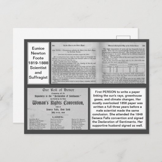 Eunice Newton Foote Climate Change Scientist Briefkaart (Voorkant / Achterkant)