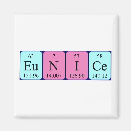 Eunice periodieke lijstnaam magnet (Voorkant)