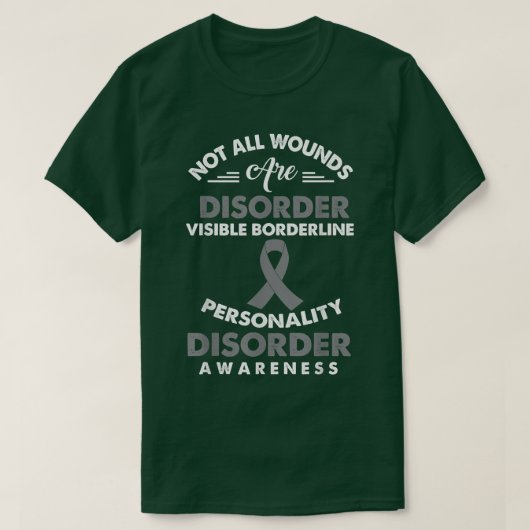 EUPD Awareness Ribbon Distressed Quote BPD Patient T-shirt (Design voorkant)