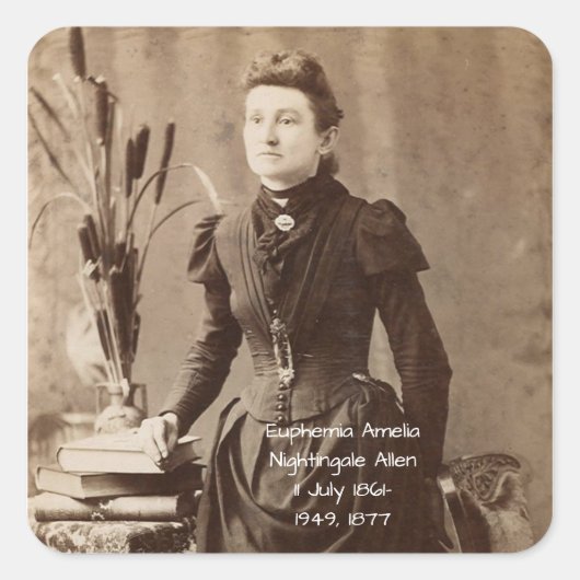 Euphemia Amelia Nightingale Allen Vierkante Sticker (Voorkant)