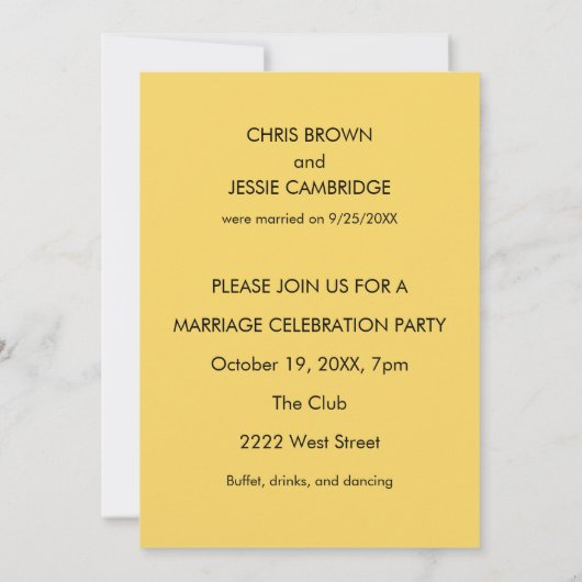 Euphemisms Funny Wedding Party Uitnodiging (Achterkant)