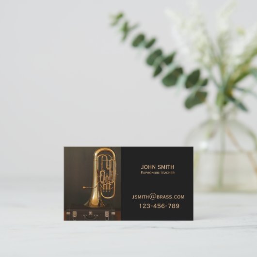 Euphonium brass Teacher of tutor Visitekaartje (Staand voorkant)