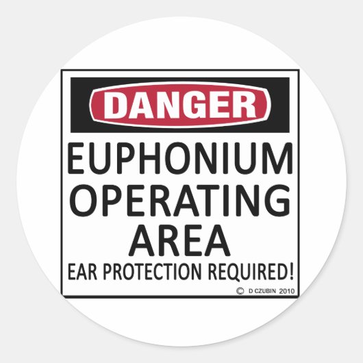Euphonium in het operatiegebied ronde sticker (Voorkant)
