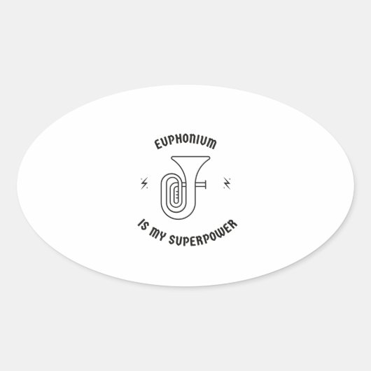 Euphonium is mijn supermacht ovale sticker (Voorkant)