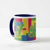 Euphonium Kleurblokken Mok (Voorkant links)