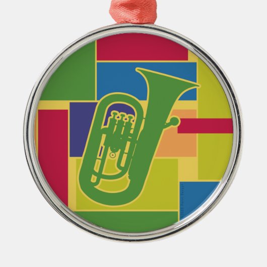 Euphonium Kleurblokken Ornament (Voorkant)