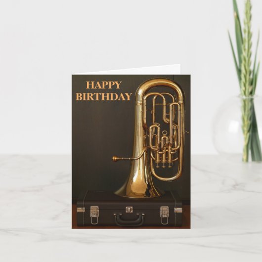Euphonium koperen muziekinstrument verjaardag kaart (Voorkant)