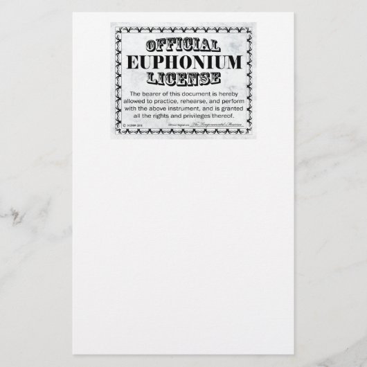 Euphonium-licentie Briefpapier (Voorkant)