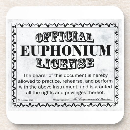 Euphonium-licentie Onderzetter (Voorkant)