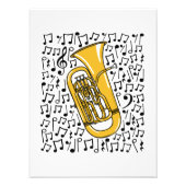 Euphonium Musical Notes Messing Musicus Foto Afdruk (Voorkant)