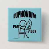 Euphonium Play Boy Vierkante Button 5,1 Cm (Voorkant)