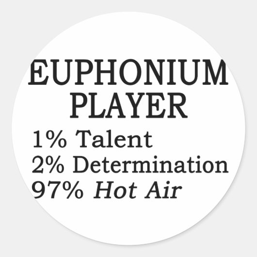 Euphonium Player Hot Air Ronde Sticker (Voorkant)