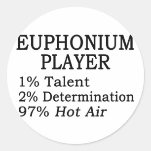 Euphonium Player Hot Air Ronde Sticker