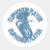 Euphonium Player Ronde Sticker (Voorkant)