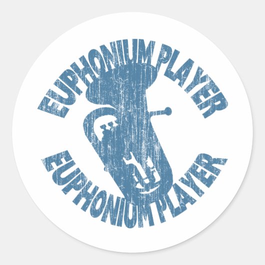 Euphonium Player Ronde Sticker (Voorkant)