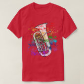 Euphonium Rainbow kleurt eufonistische kopermuziek T-shirt (Design voorkant)