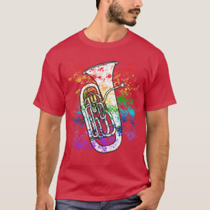 Euphonium Rainbow kleurt eufonistische kopermuziek T-shirt