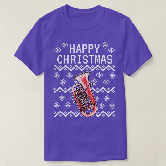 Euphonium Ugly Christmas Euphonimist Brass Musici T-shirt (Design voorkant)