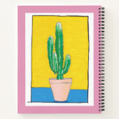 Euphorbia cactus in een pot, jouw naam, schetsboek notitieboek (Achterkant)