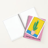 Euphorbia cactus in een pot, jouw naam, schetsboek notitieboek (Binnen)