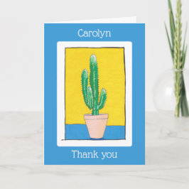 Euphorbia Cactus tekening, gepersonaliseerd Bedankkaart