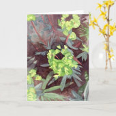 Euphorbia, wenskaart kaart (Gele Bloem)