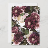 Euphoria Blush Roze en Bourgondische Bloemen Bruil Kaart (Achterkant)